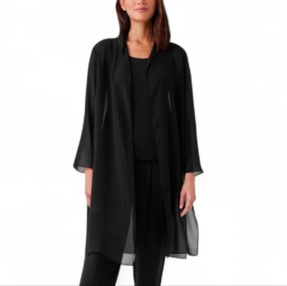Eileen Fisher Jackets & Blazers - Eileen Fisher Sheer 100% Silk Georgette Jacket – Oversized Petite Small, NWOT